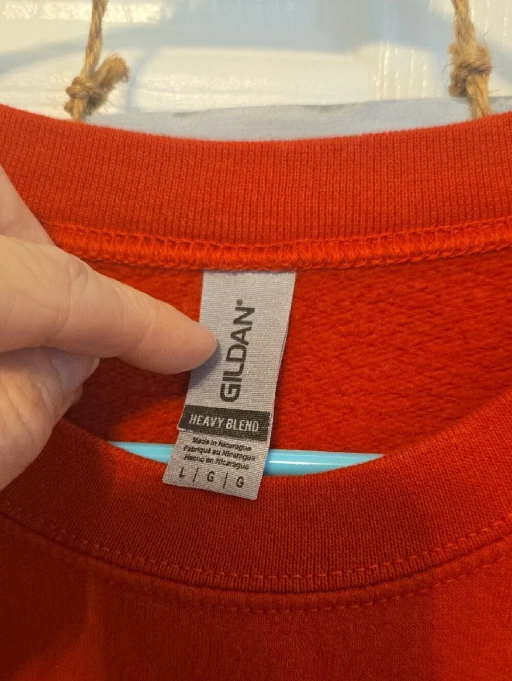 Gildan Rust Orange Anime Graphic Crewneck Sweater